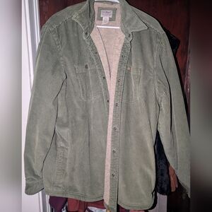 L.L. Bean Olive Corduroy Shirt Jacket